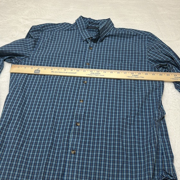 FISHHIPPIE Blue Casual Button Down Shirt with Checkered Pattern - Picture 6 of 8